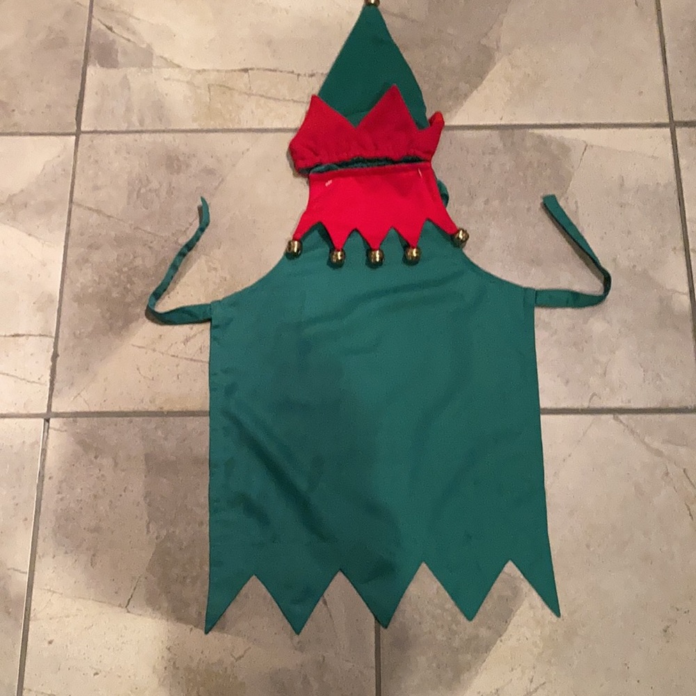 Holiday Child’s Christmas Play Elf Kitchen Apron with Hat New with Tags